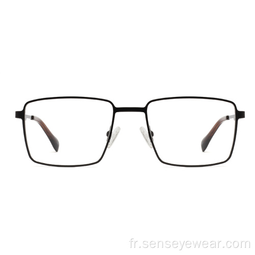 Design de luxe Hommes Square Métal Cadres Optiques Lunettes de vue